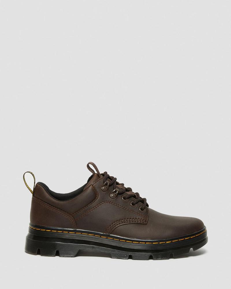 Men's Dr Martens Reeder Crazy Horse Leather Casual Shoes Dark / Brown | AU 477RVD